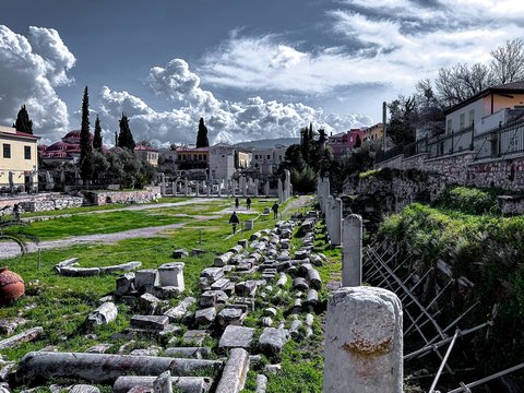 A cemetery with a cemetery in the background