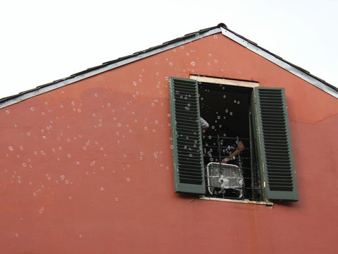 red and black concrete building