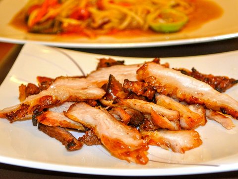 a couple of plates of food on a table