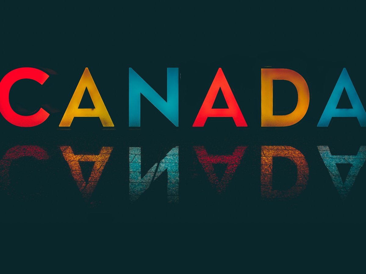 canada text overlay on black background