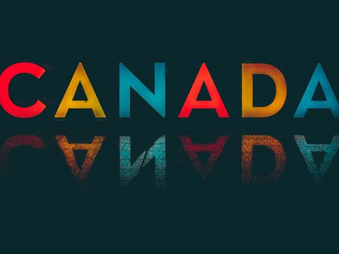 canada text overlay on black background