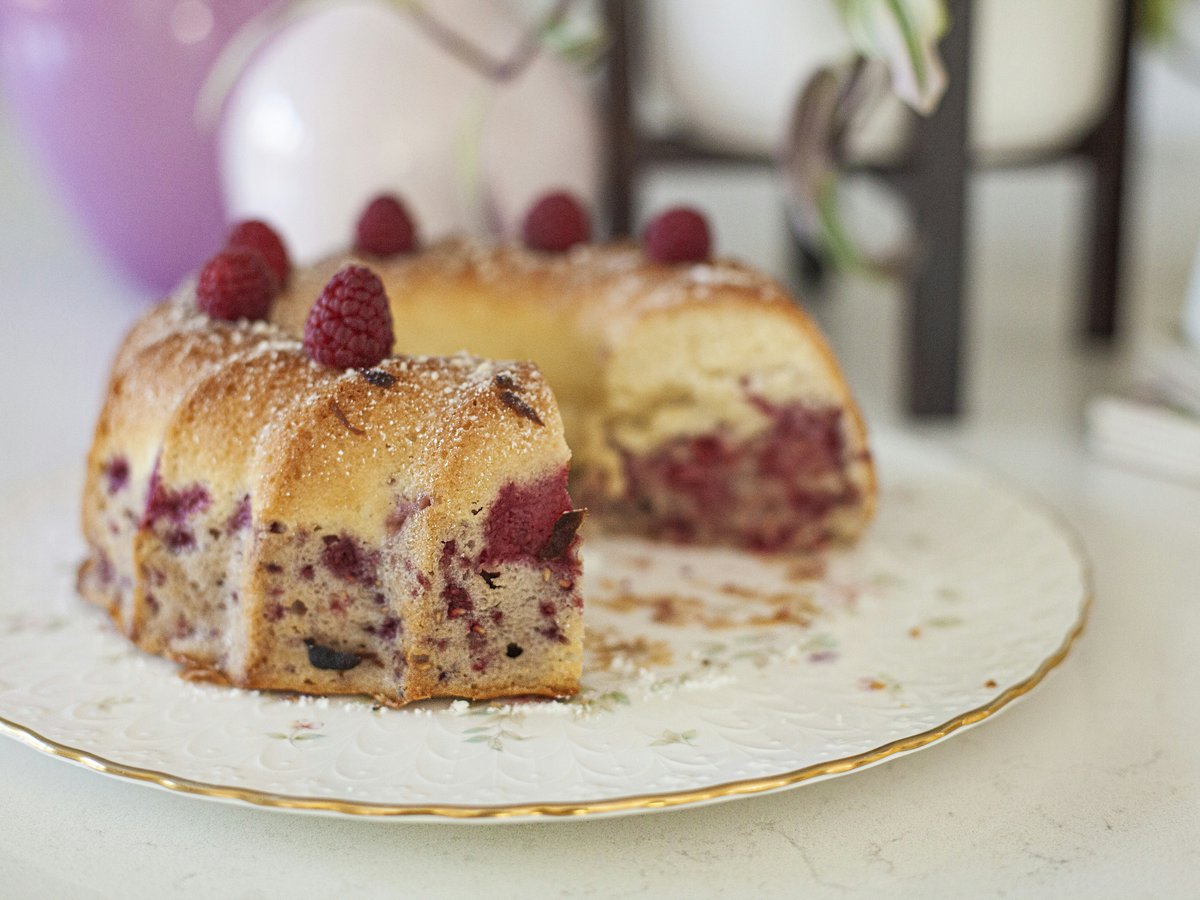 sliced cake on white ceramic plate