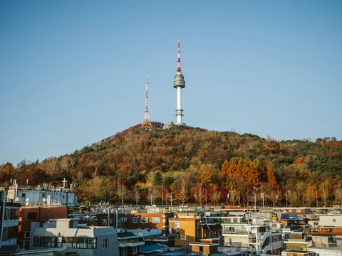 a hill with a tower on top of it