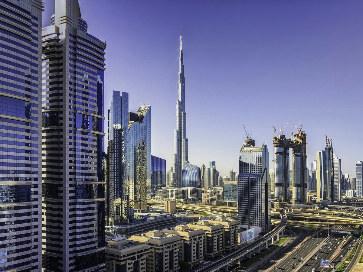Burj Khalifa near city buildings
