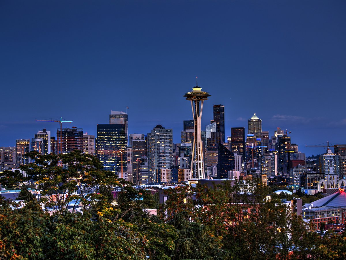 aerial photography of Space Needle