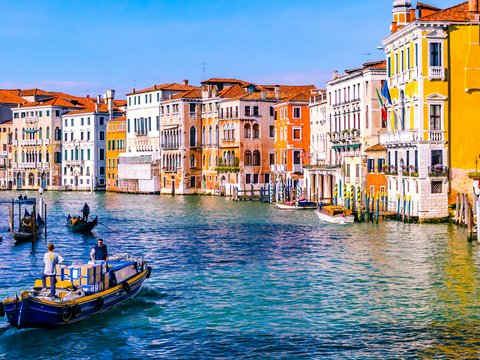 landscape photo of a Venice canal