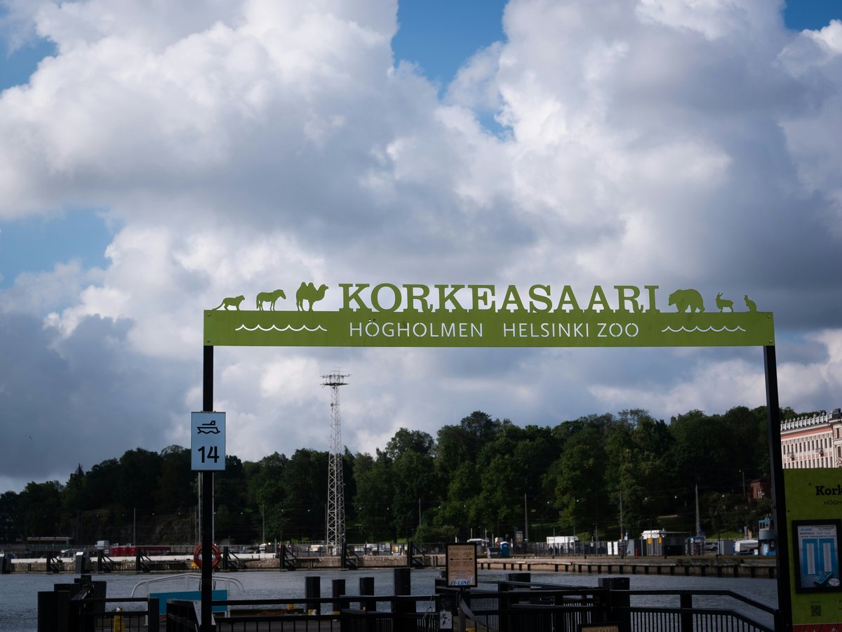 Korkeasaari hogholmen helsinki zoo sign with animals