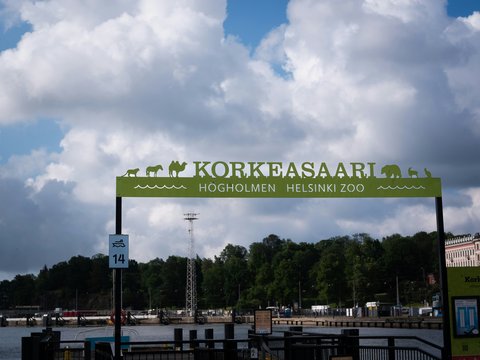 Korkeasaari hogholmen helsinki zoo sign with animals