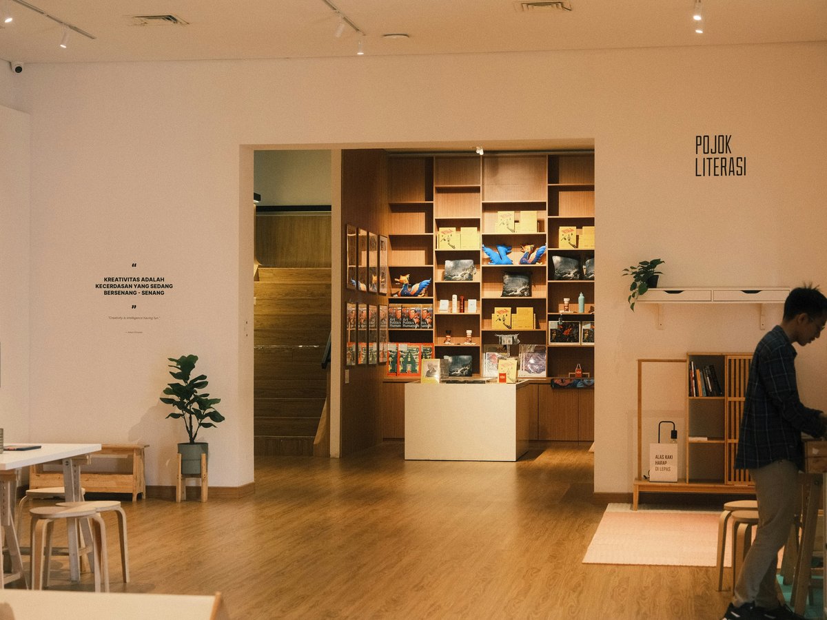 People browse books in a modern library interior bookstore