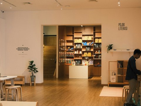 People browse books in a modern library interior bookstore