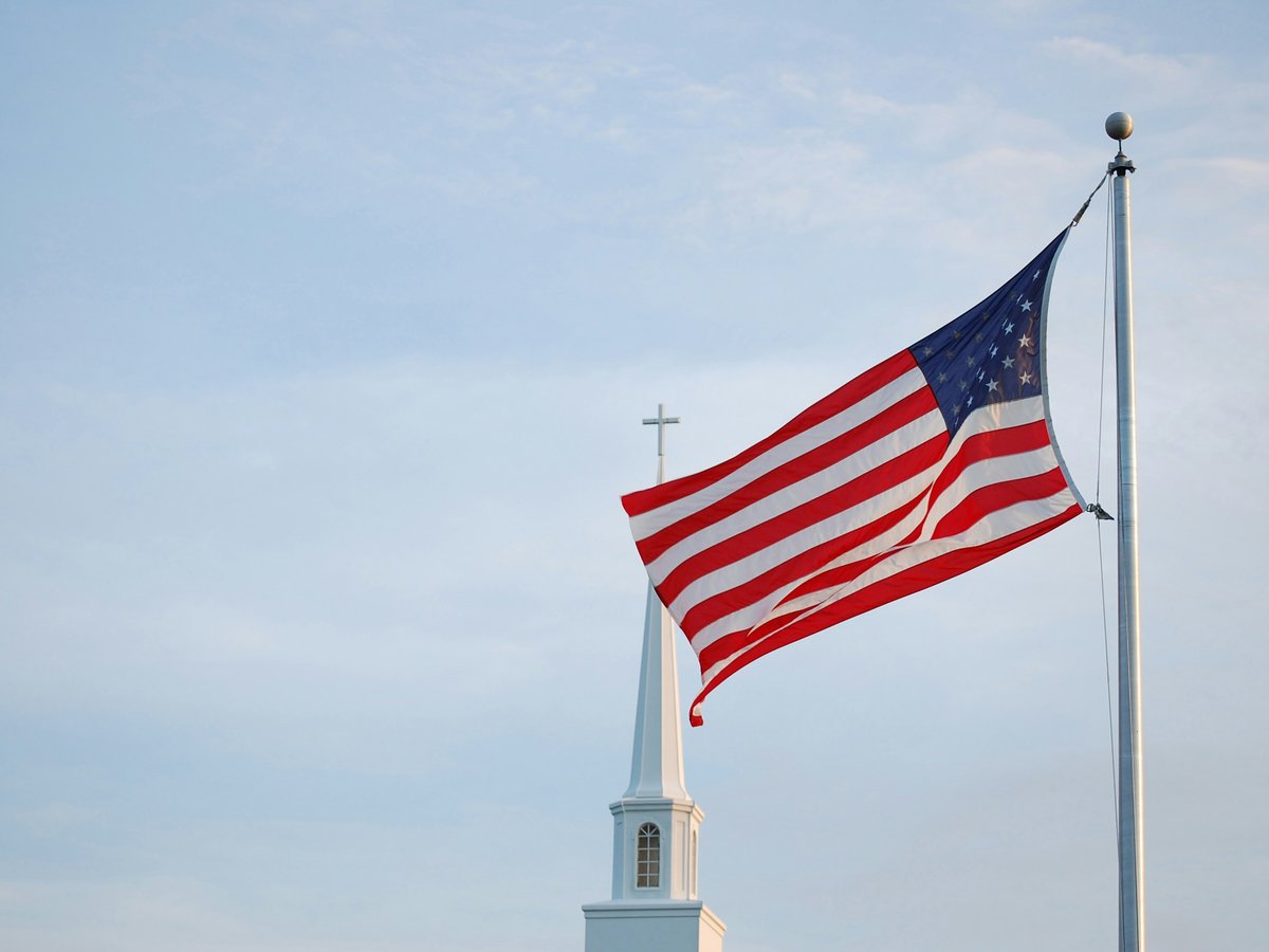waving flag of United States of America
