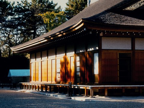Traditional japanese building with wooden exterior