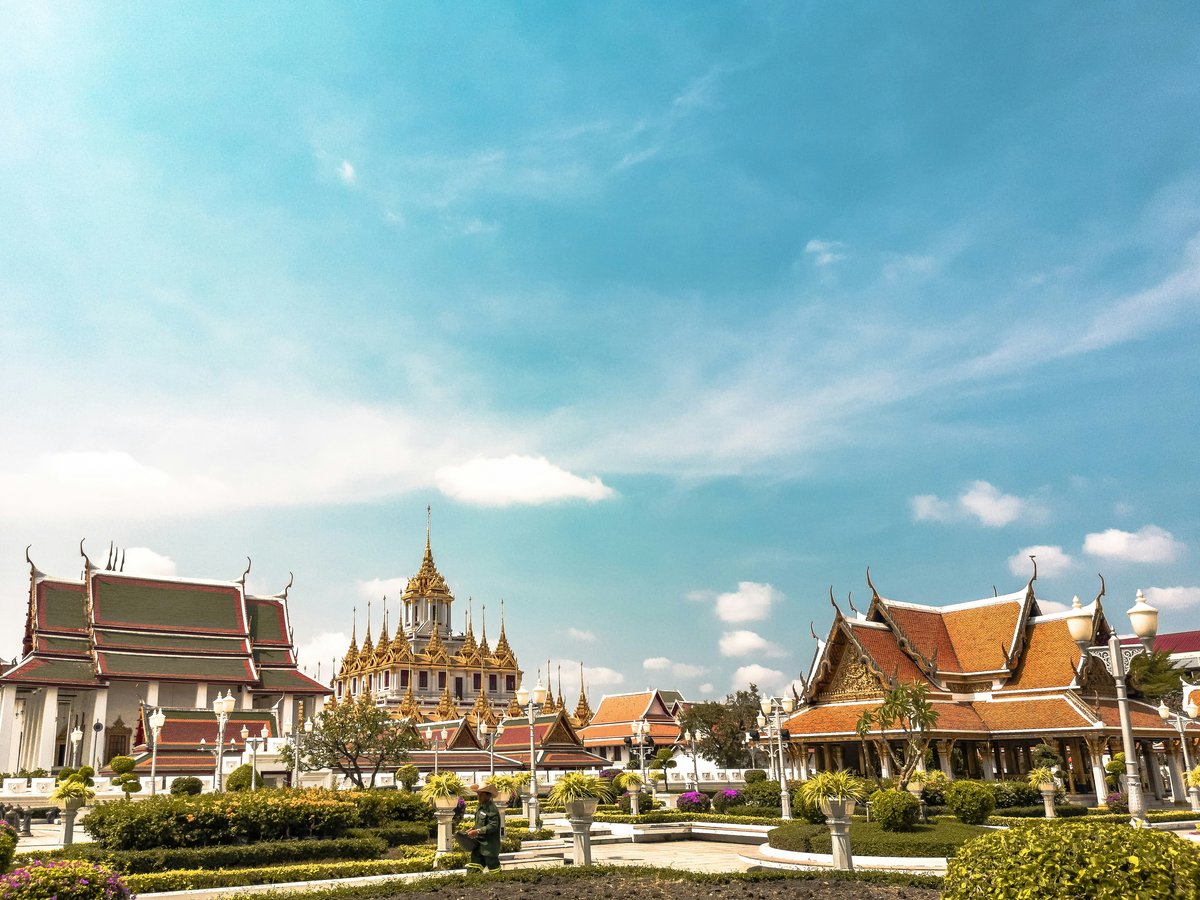 orange temples during daytime