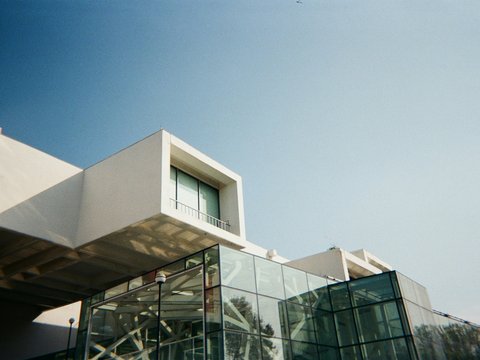 a building with glass windows