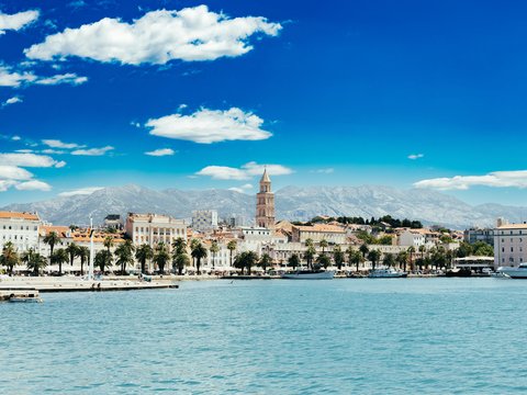 a body of water with buildings and trees by it