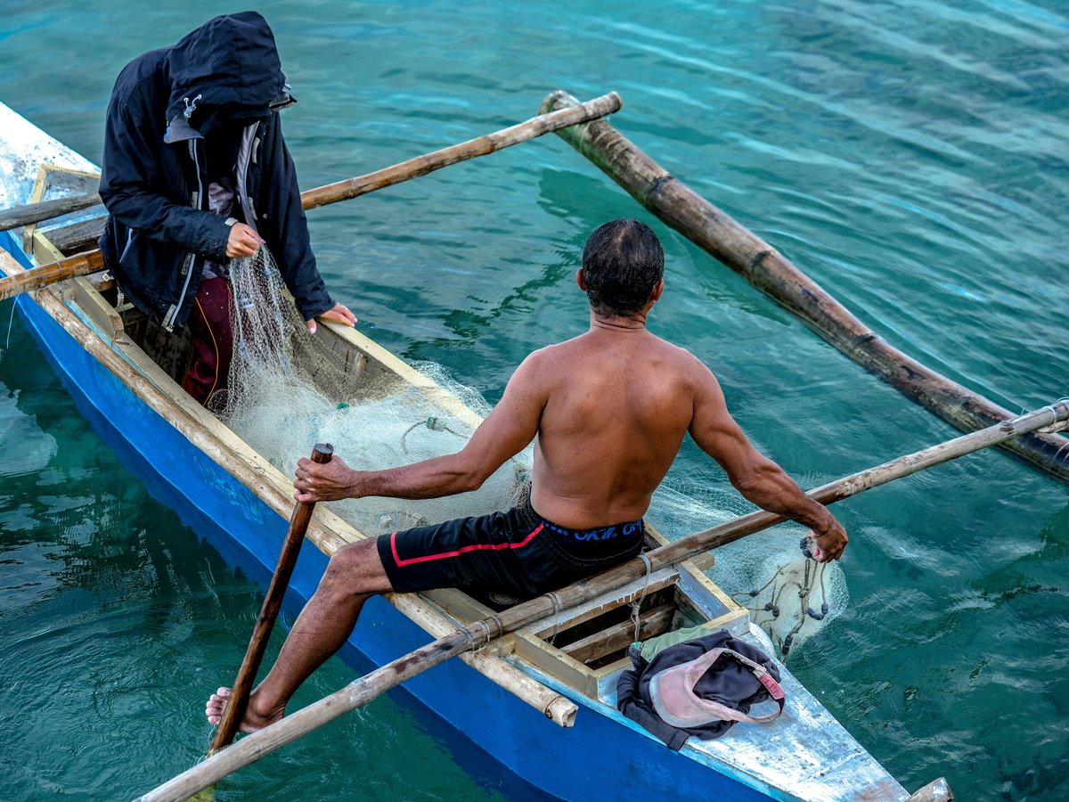 a man in a boat