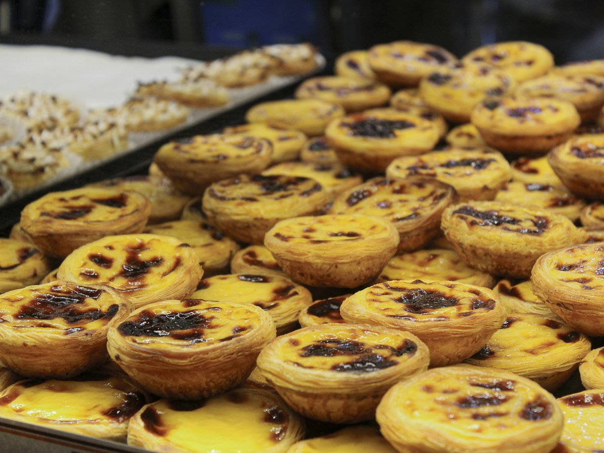 a close up of a tray of pastries