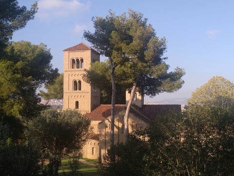 a large building with a clock on the top of it