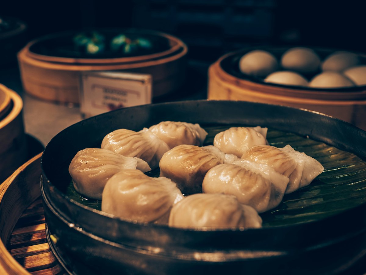 dumplings on steamer
