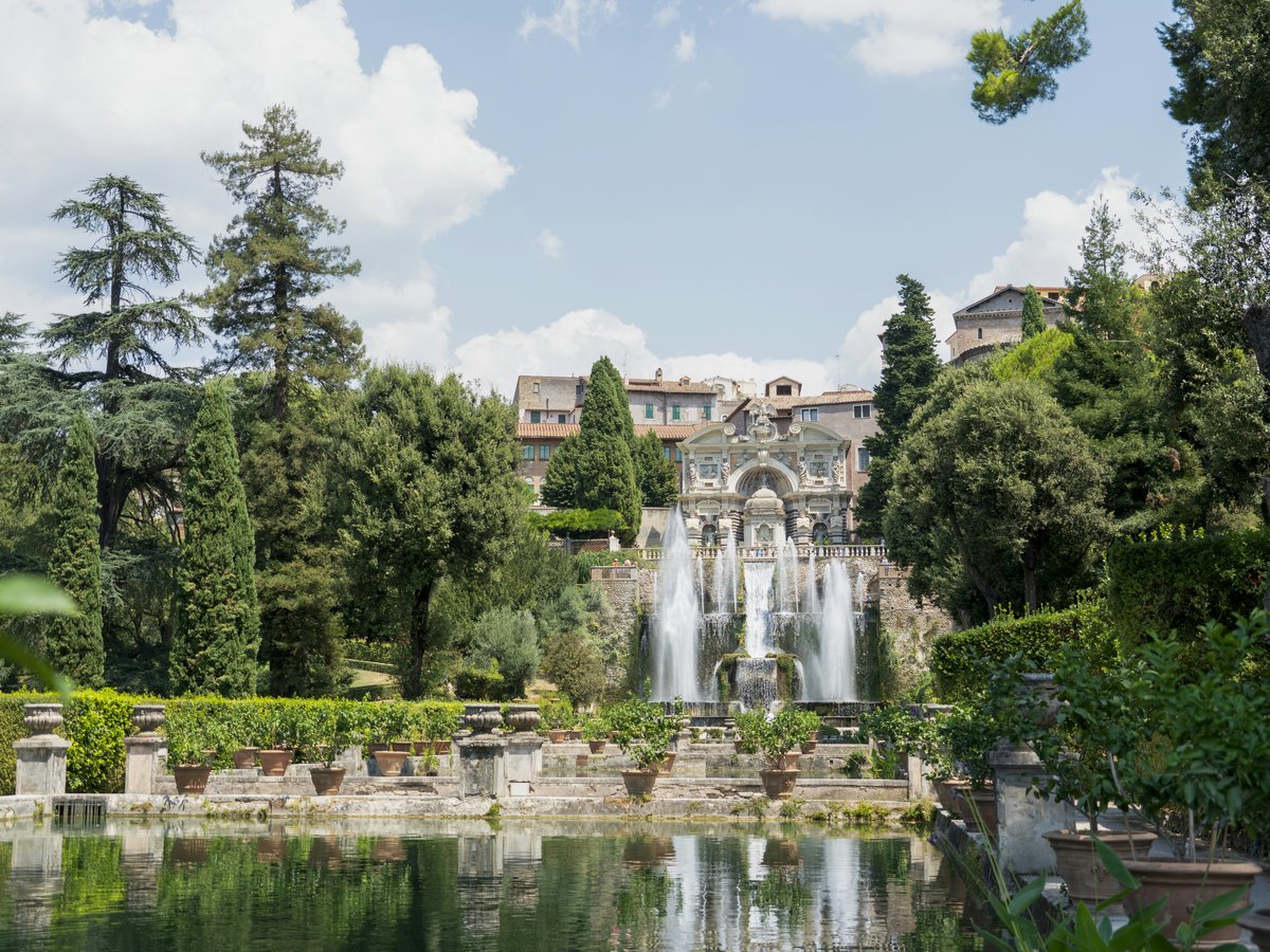 a fountain in a park