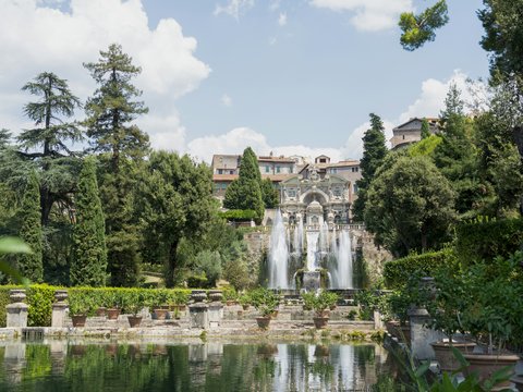 a fountain in a park