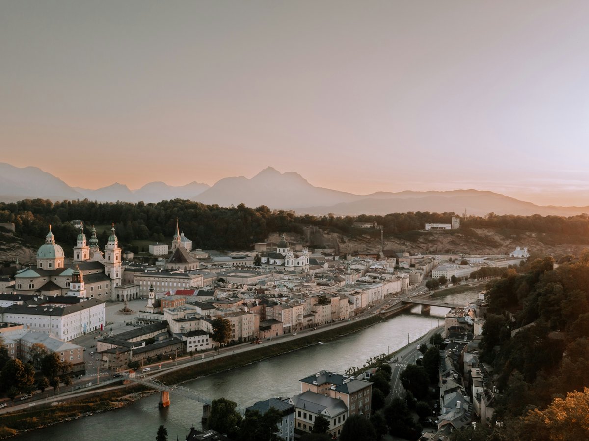 a city with a river running through it