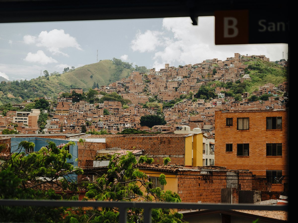 a view of a city from a window