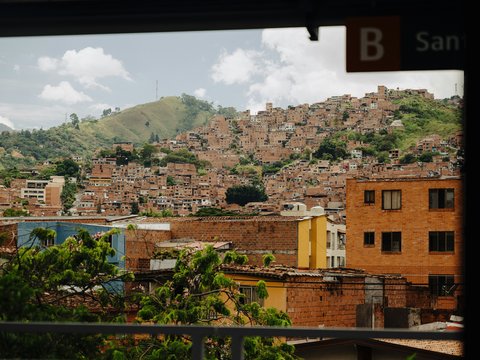 a view of a city from a window