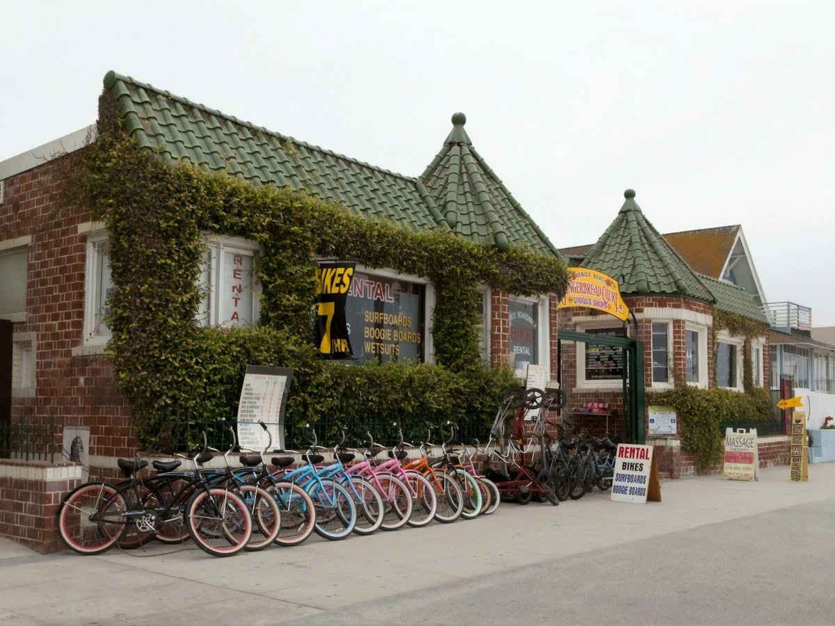 Bicycle rental in Venice, a beachfront district on the Westside of Los Angeles, California