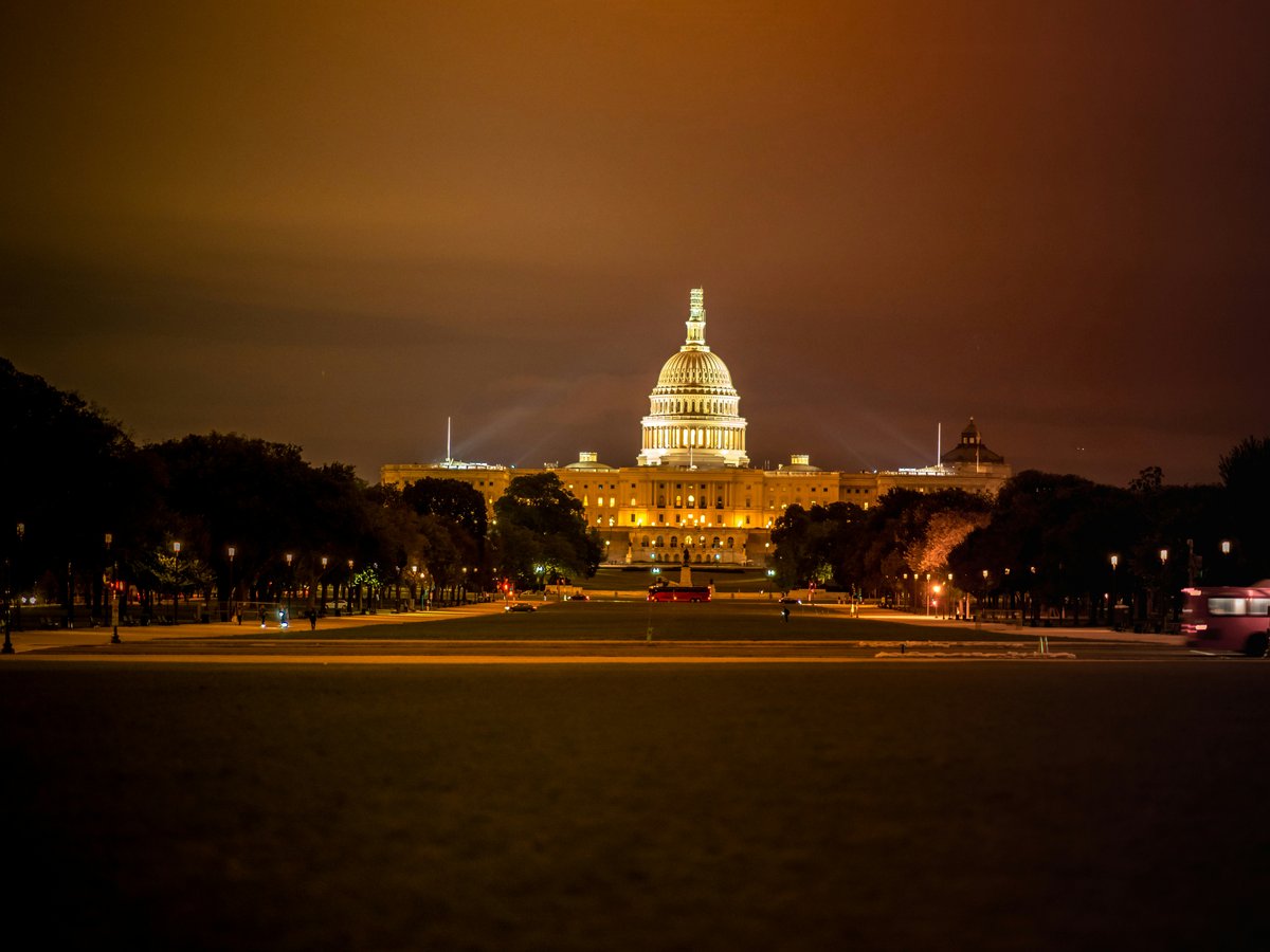 U.S. capitol Hill during nighttime