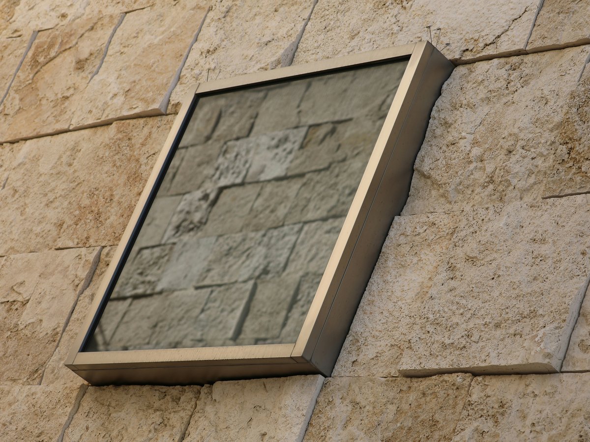 brown wooden framed glass window