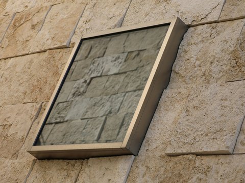 brown wooden framed glass window