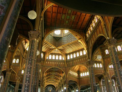 building with brown and red roof