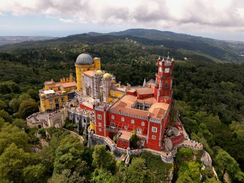 a large building on a hill