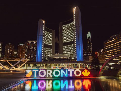 Toronto building with lights
