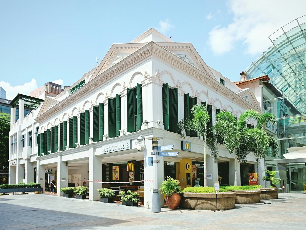 white and green concrete building