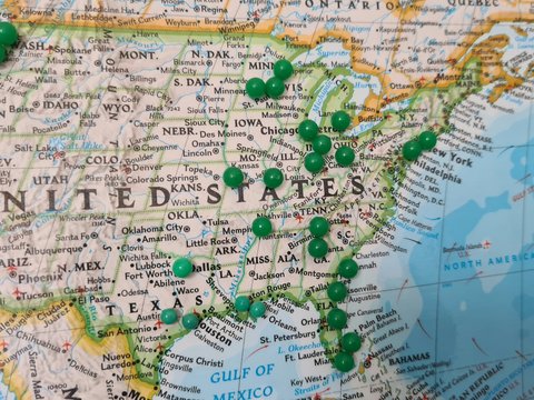 yellow green and white map