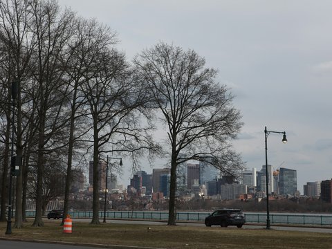 A view of a city from across the street