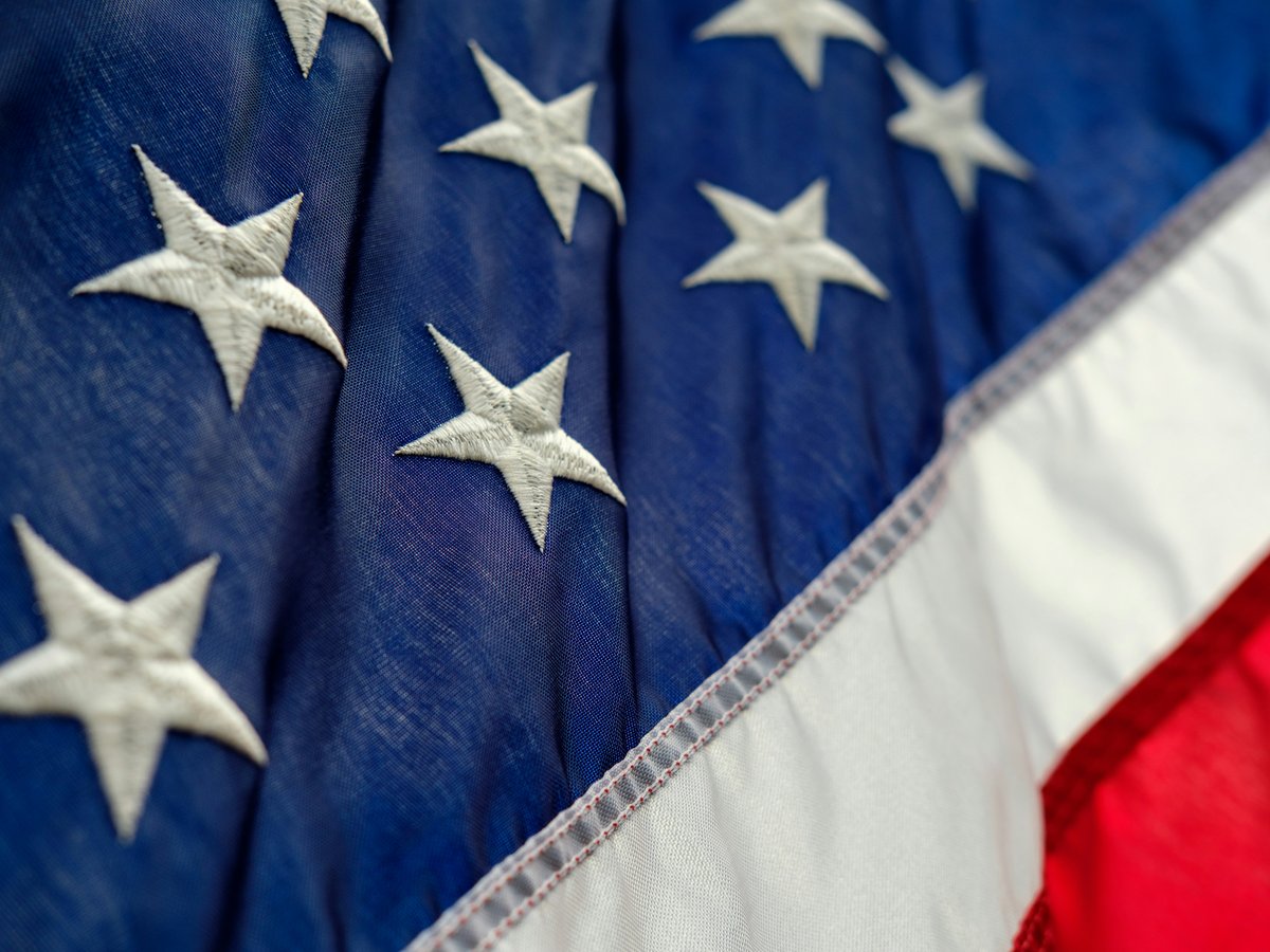 blue, white, and red flag