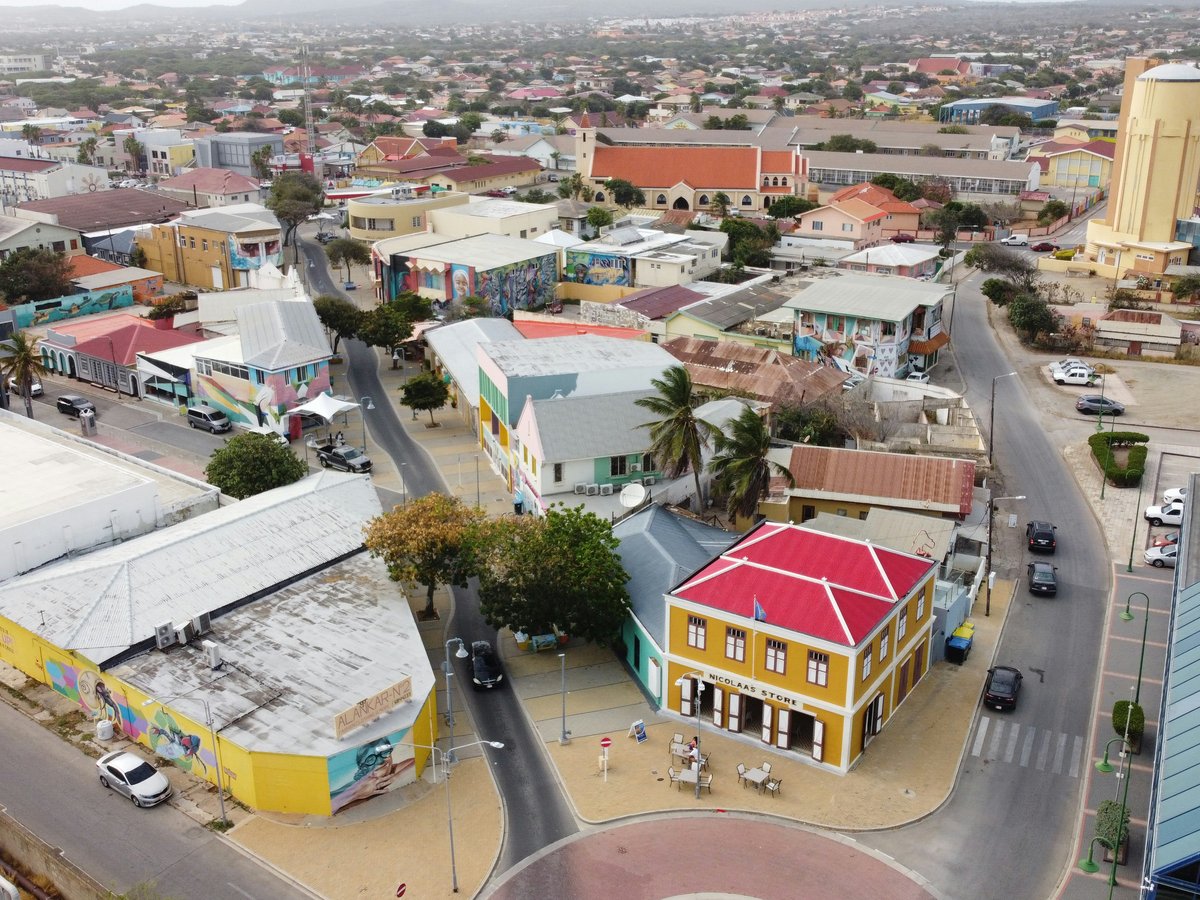 a city with buildings and streets