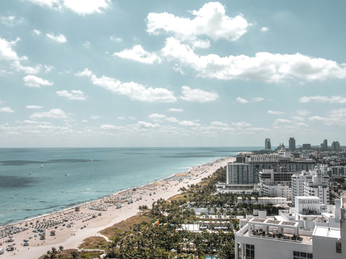 aerial photo of buildings beside beach