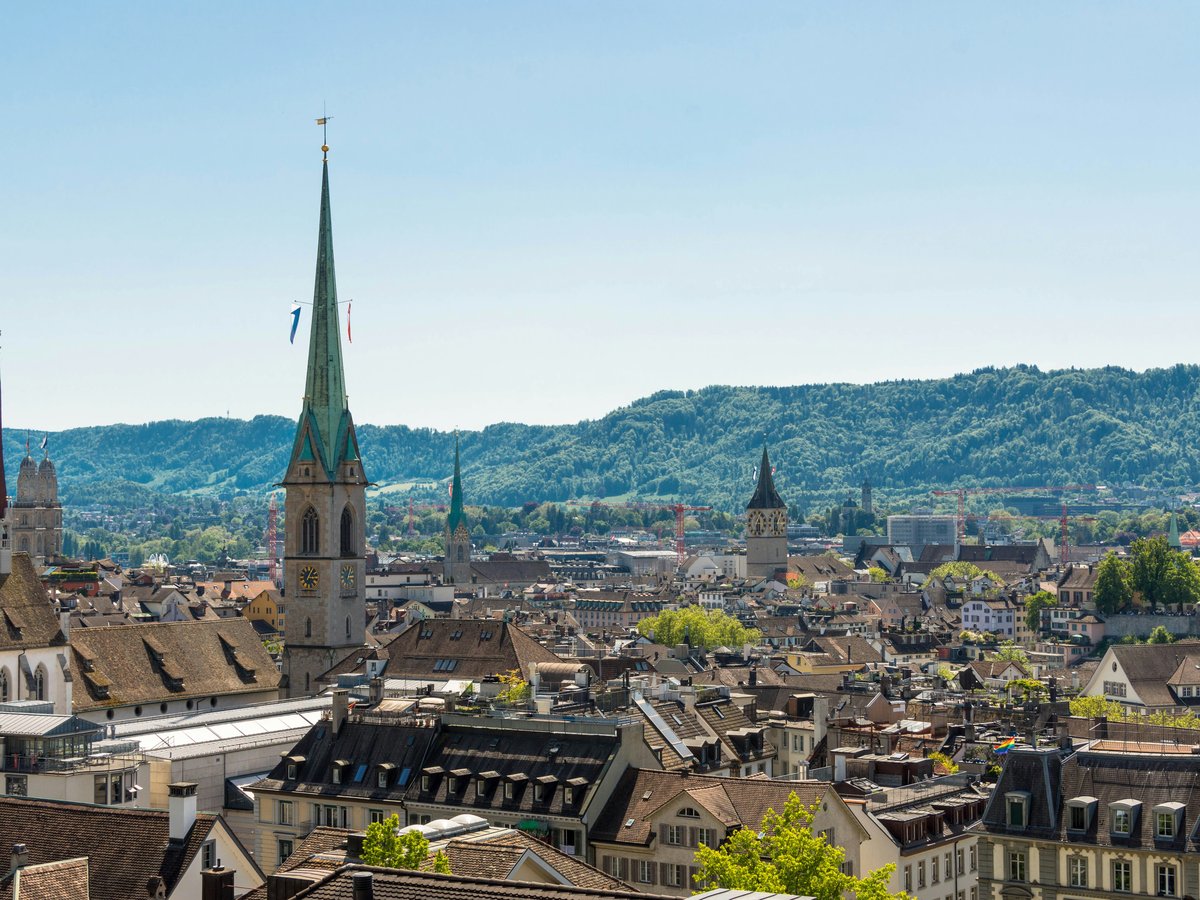 A panoramic view of a european city