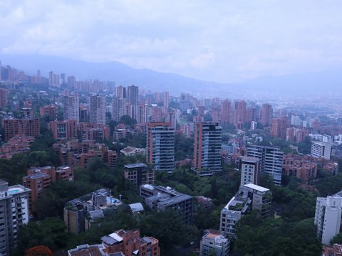 a view of a city from a tall building
