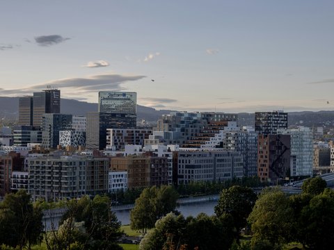 A view of a city from a hill