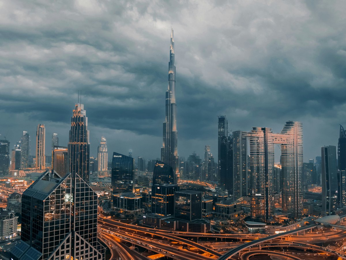 a city with tall buildings