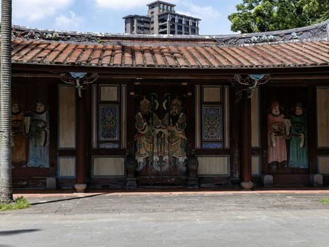 Traditional building with ornate carvings and statues