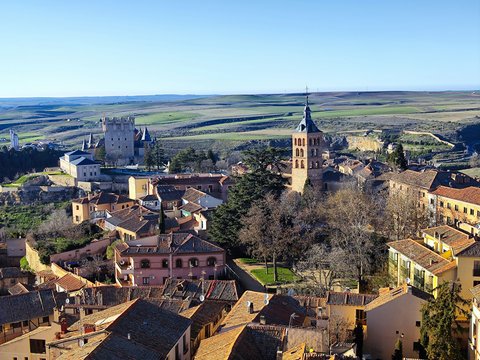 a view of a town from a high point of view