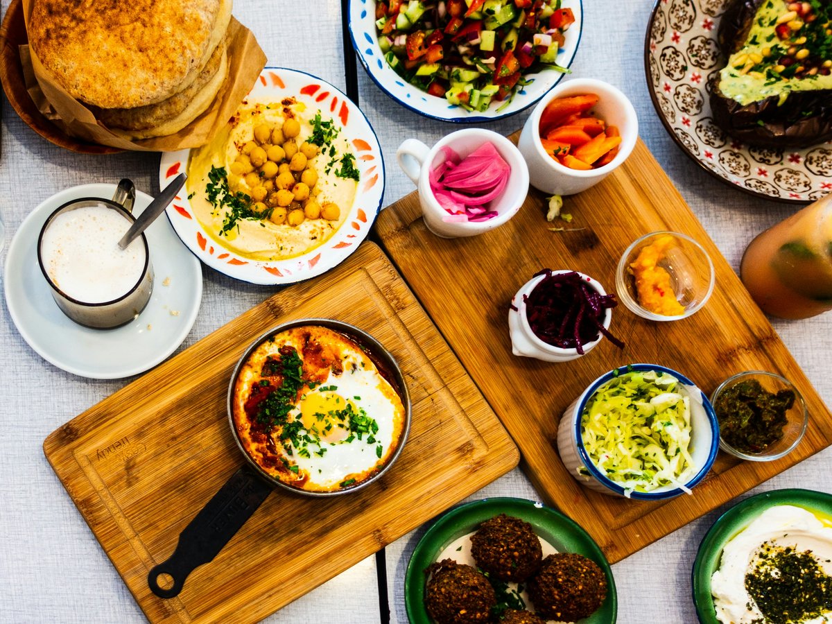 assorted foods on table