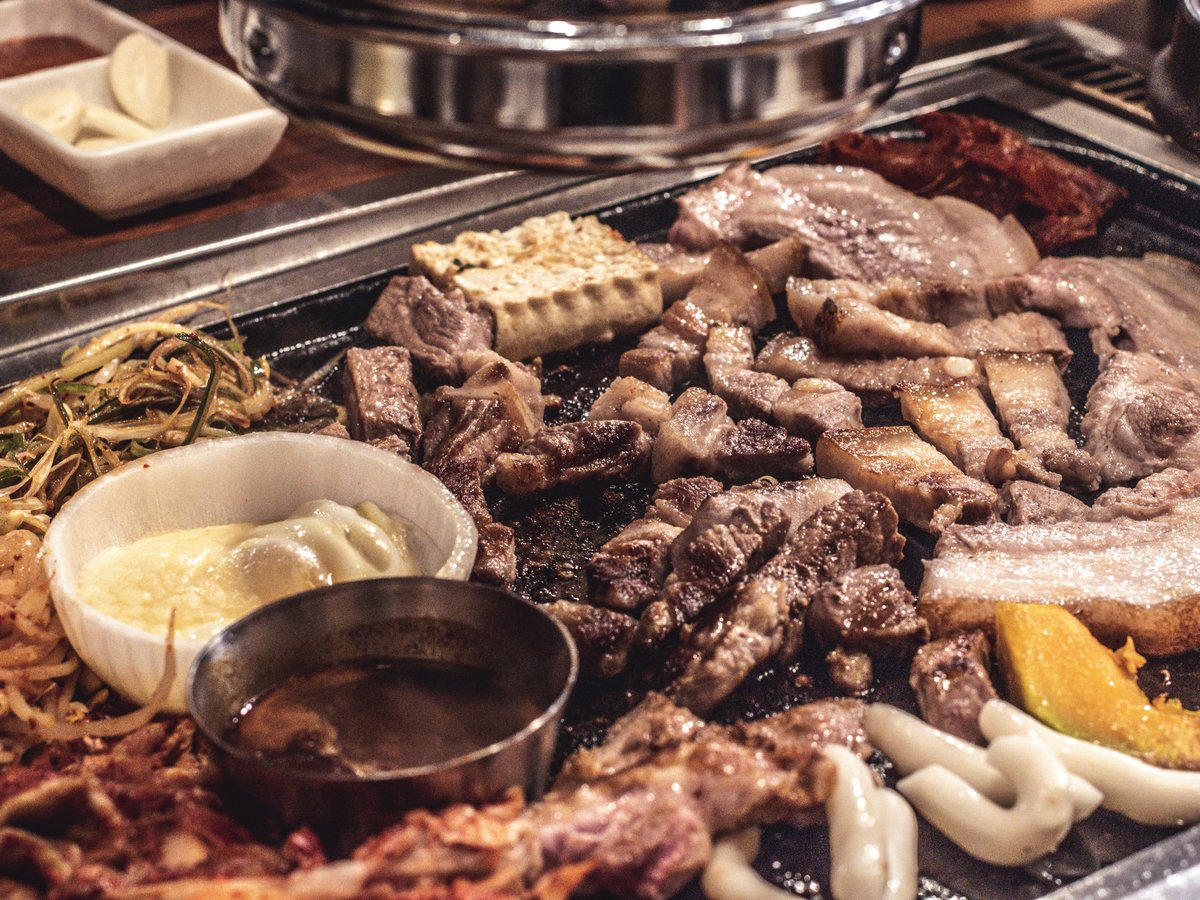 grilled food on griddle