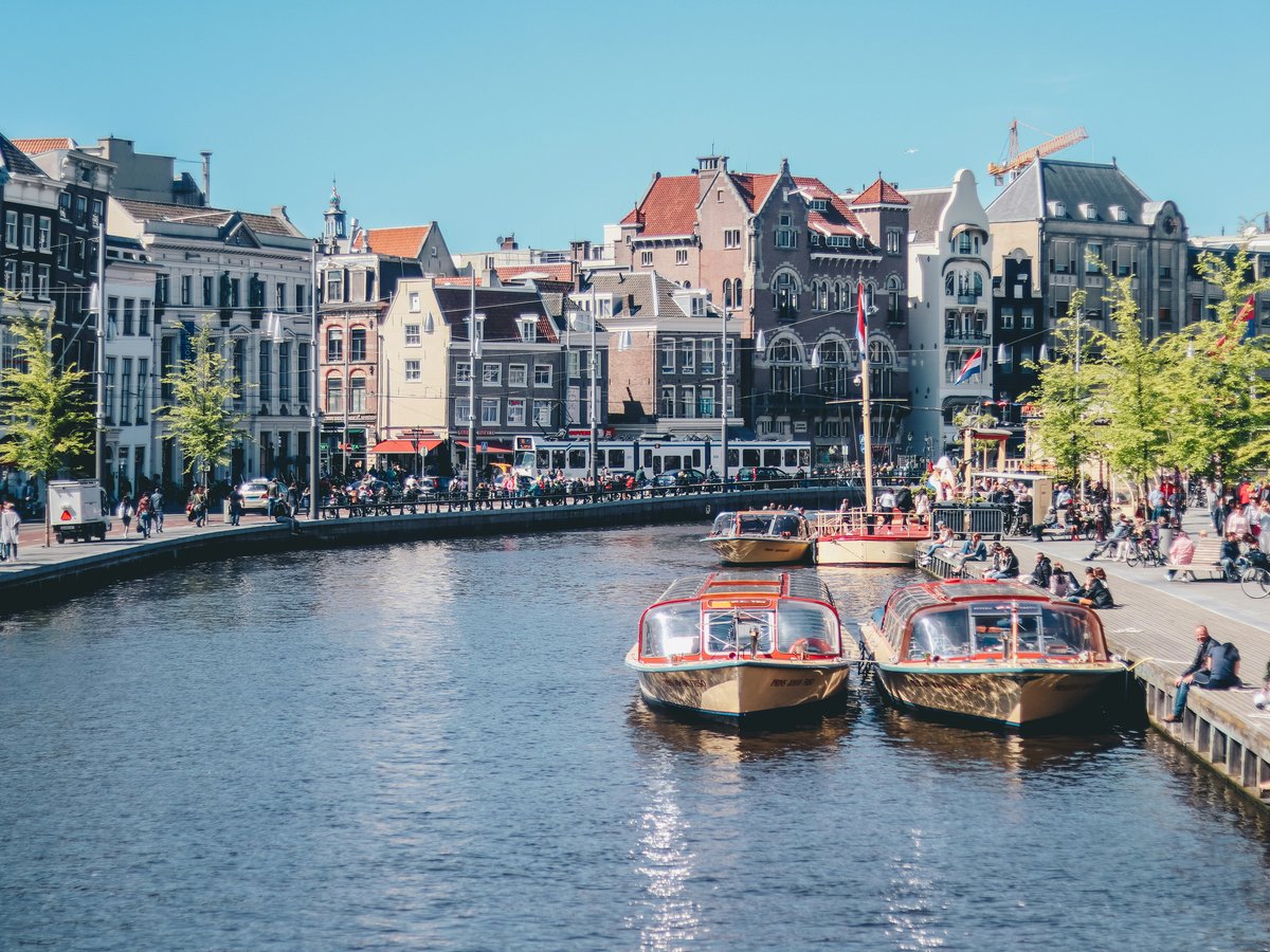 boats on the river near the building